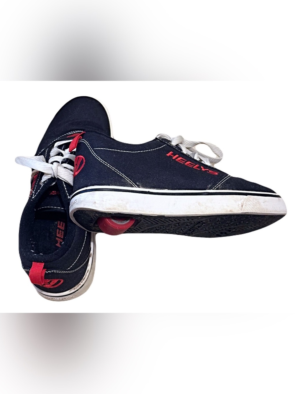 Heelys Black and Red Low-Top Skate Sneaker with White Laces